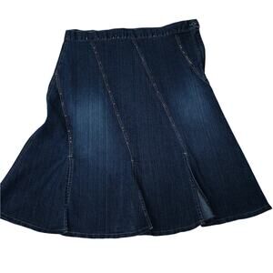 Vintage Midi Skirt Blue Jean Western Cowboy Size 20